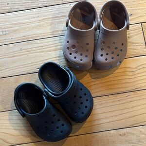CROCS Kids' Black and Tan Water Shoes
